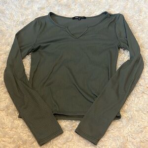 Ribbed YMI green long sleeve